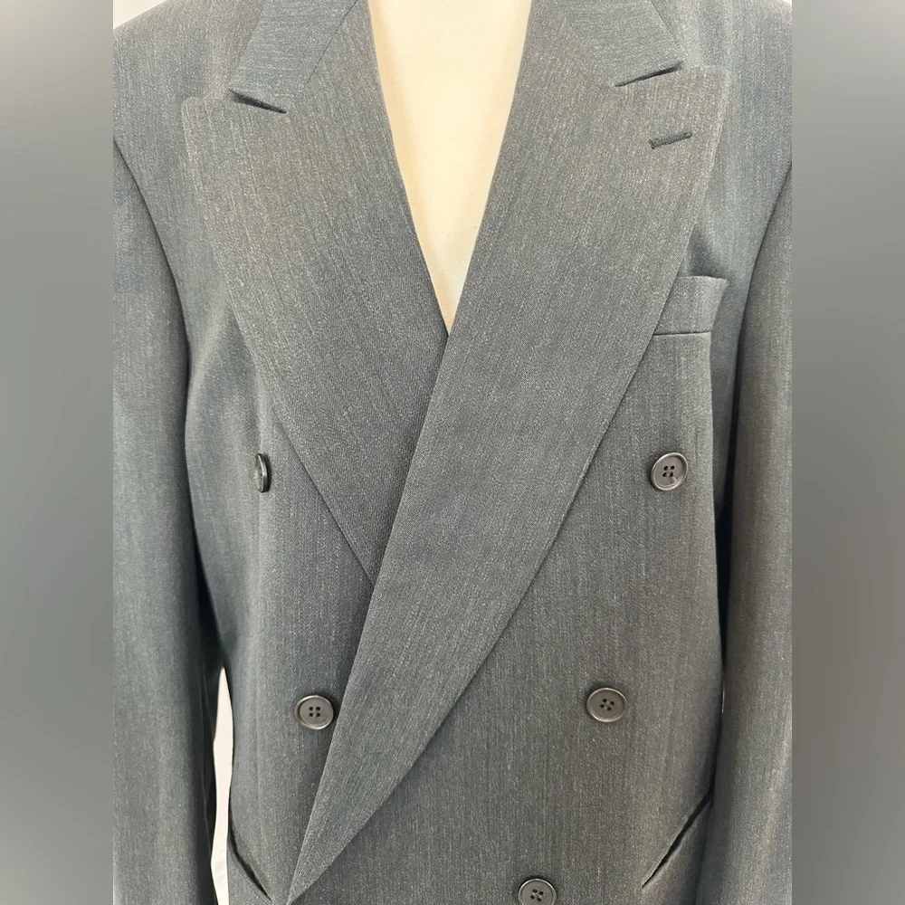 Oscar de la Renta Vintage Dapper Forest Green Double Breasted Blazer (Size 44L)